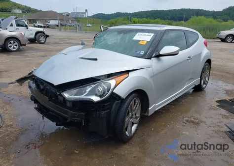 2013 Hyundai Veloster Turbo W/Blue из США, поврежденный, VIN KMHTC6AE1DU103388
